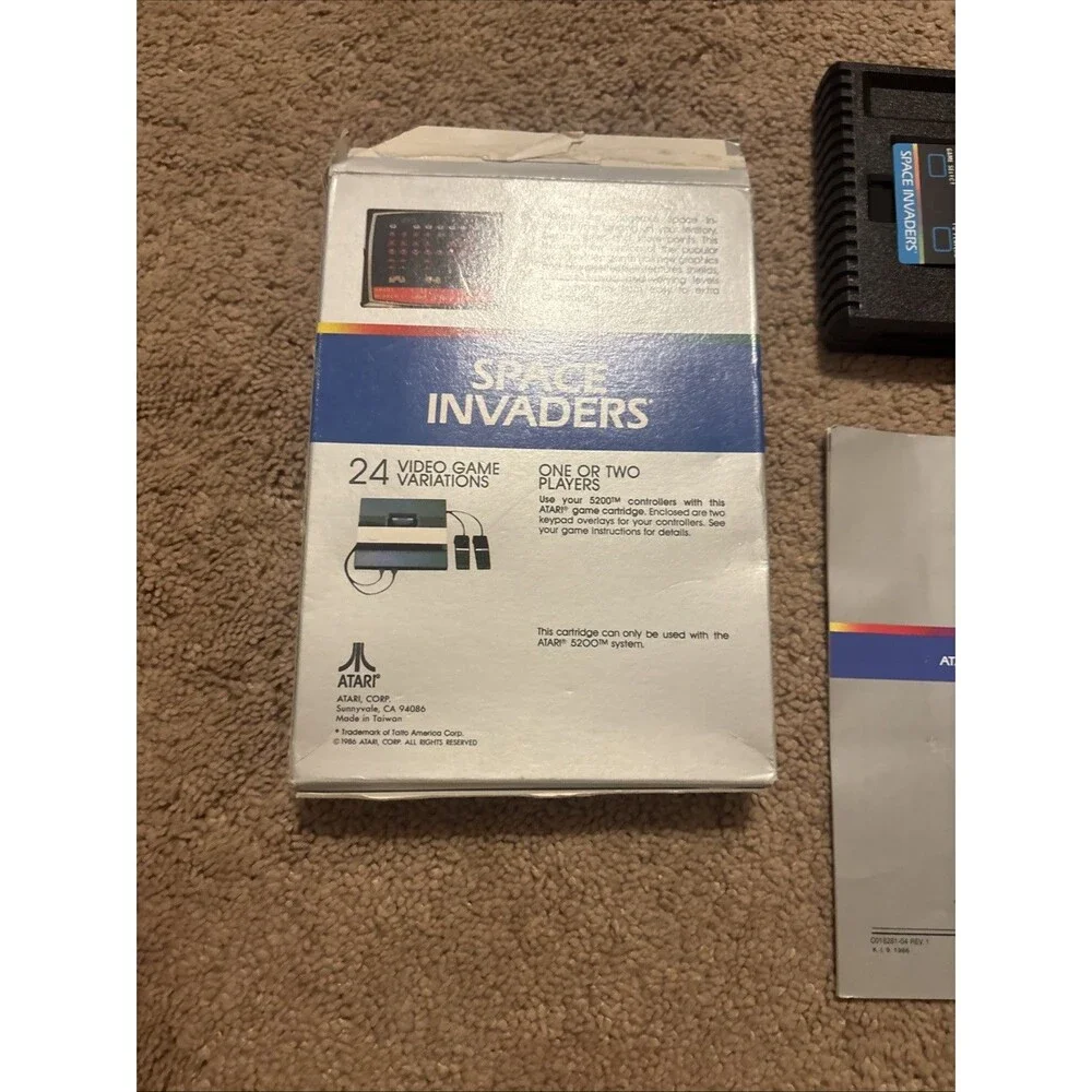 Atari Space Invaders Atari 5200 Shooter Arcade Game Cartridge w/ Manual
